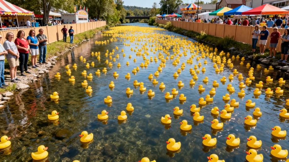 More Than 3000 Rubber Ducks Floated Down A Tiny Ohio Town River To Set A Brand New Guinness World Record
